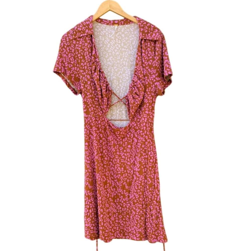 Free People XL milkmaid prairie dress boho tie front sexy western Beth Dutton